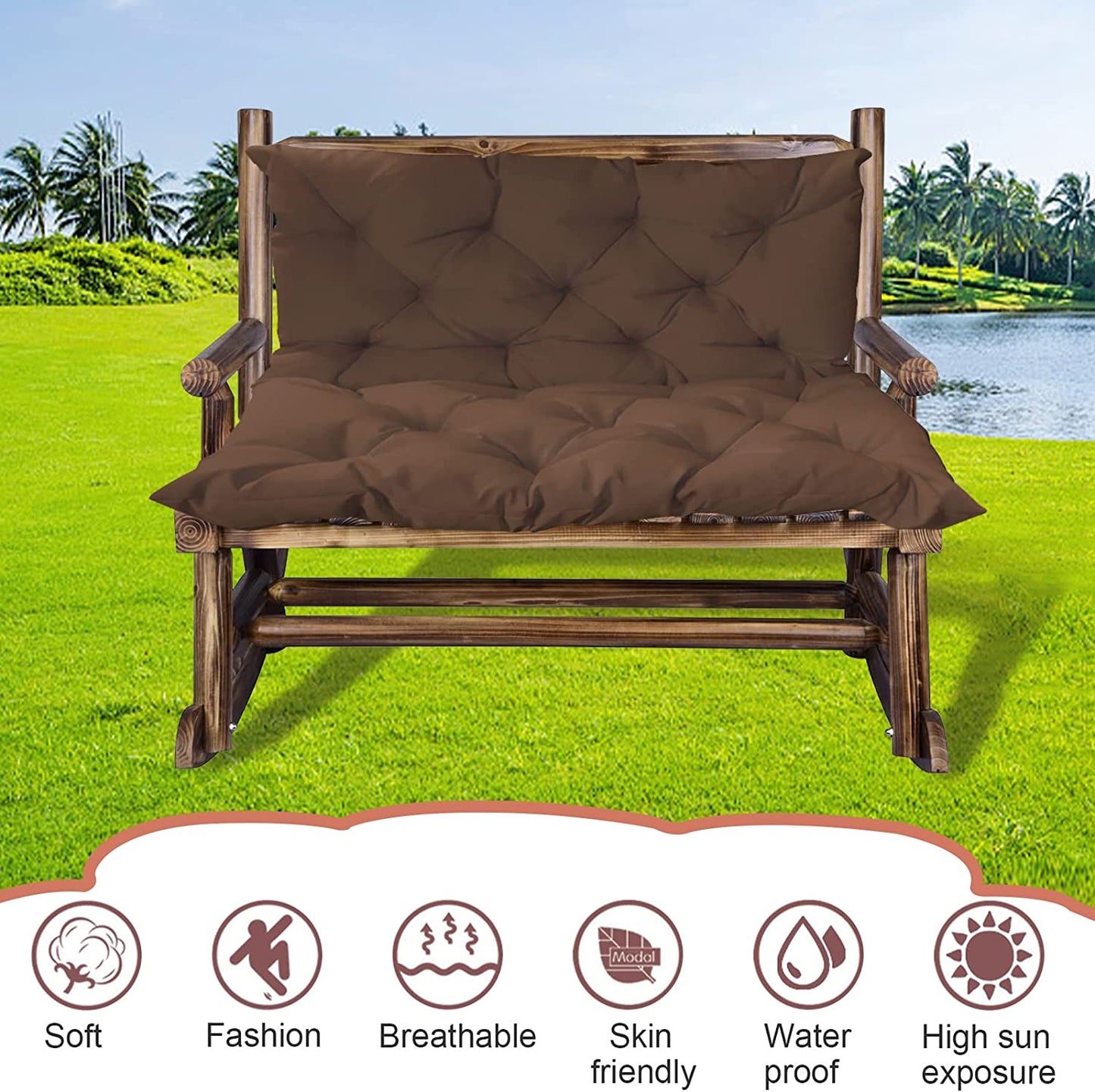 Waterproof Patio Hanging Chair Swing Sofa Cushion for Settee