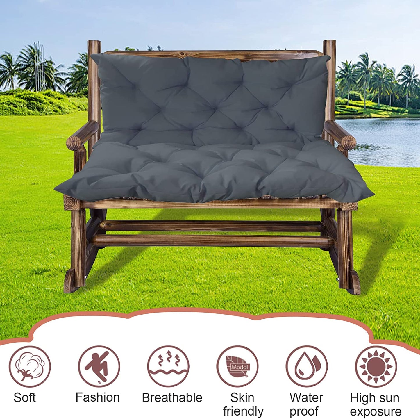 Waterproof Patio Hanging Chair Swing Sofa Cushion for Settee