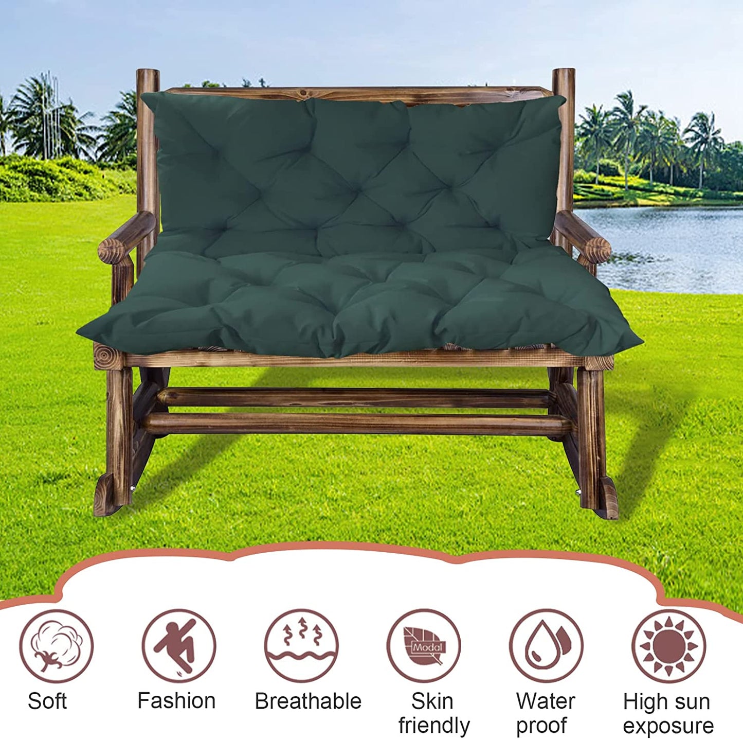 Waterproof Patio Hanging Chair Swing Sofa Cushion for Settee