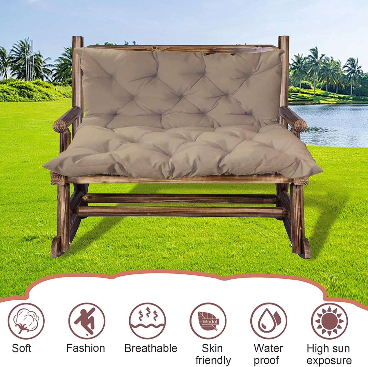 Waterproof Patio Hanging Chair Swing Sofa Cushion for Settee