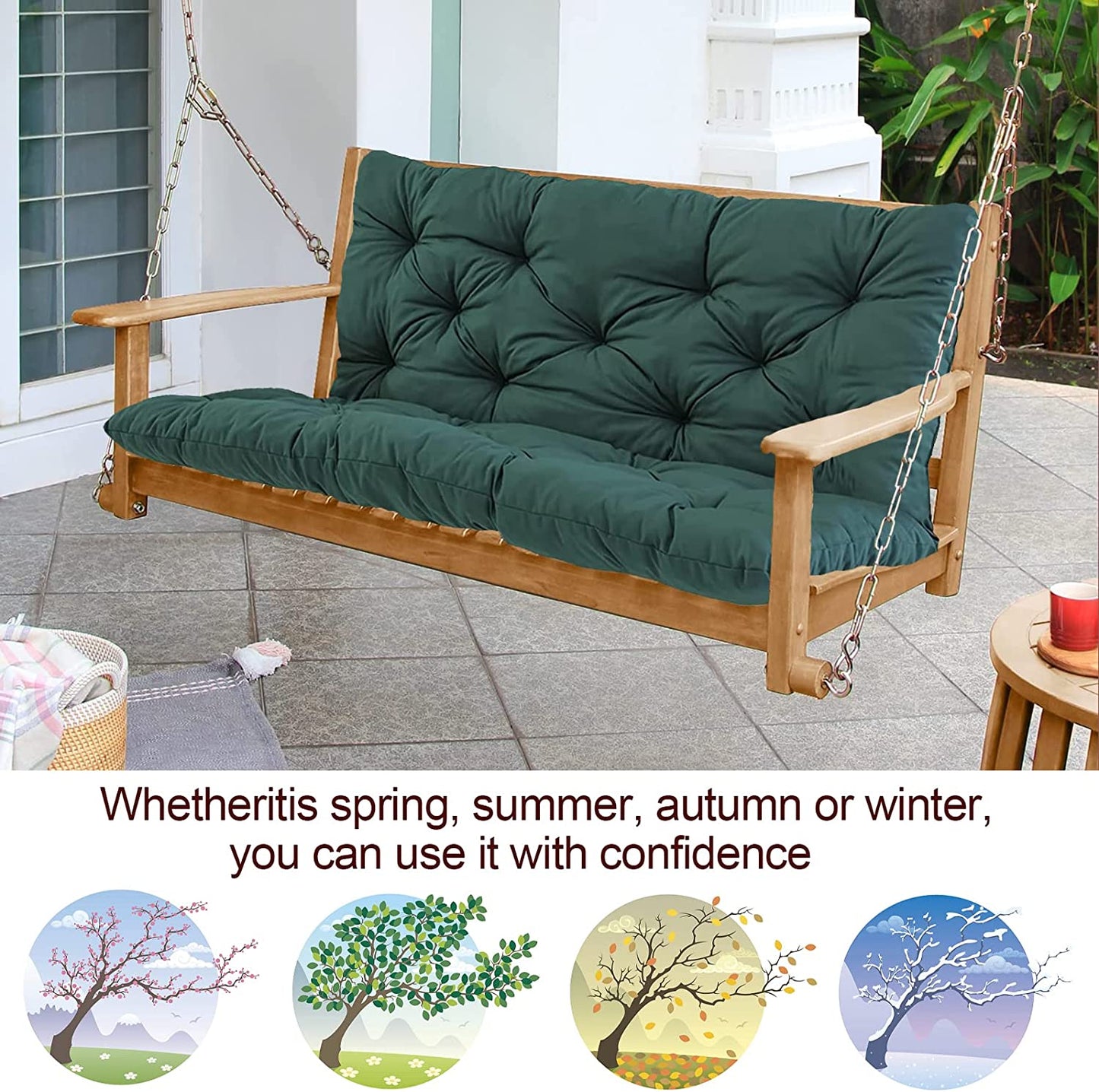 Waterproof Patio Hanging Chair Swing Sofa Cushion for Settee