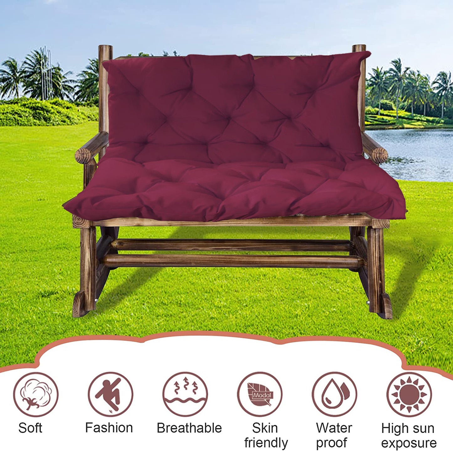 Waterproof Patio Hanging Chair Swing Sofa Cushion for Settee