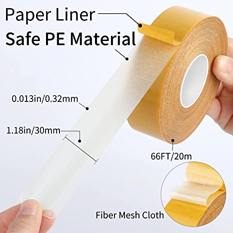 1Roll Double Sided Fiberglass Tape, 66FT(20m)