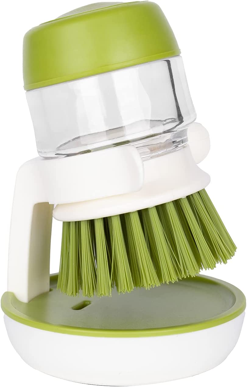 Soap Dispensing Palm Scrub Brush with Drip Tray 1 Piece