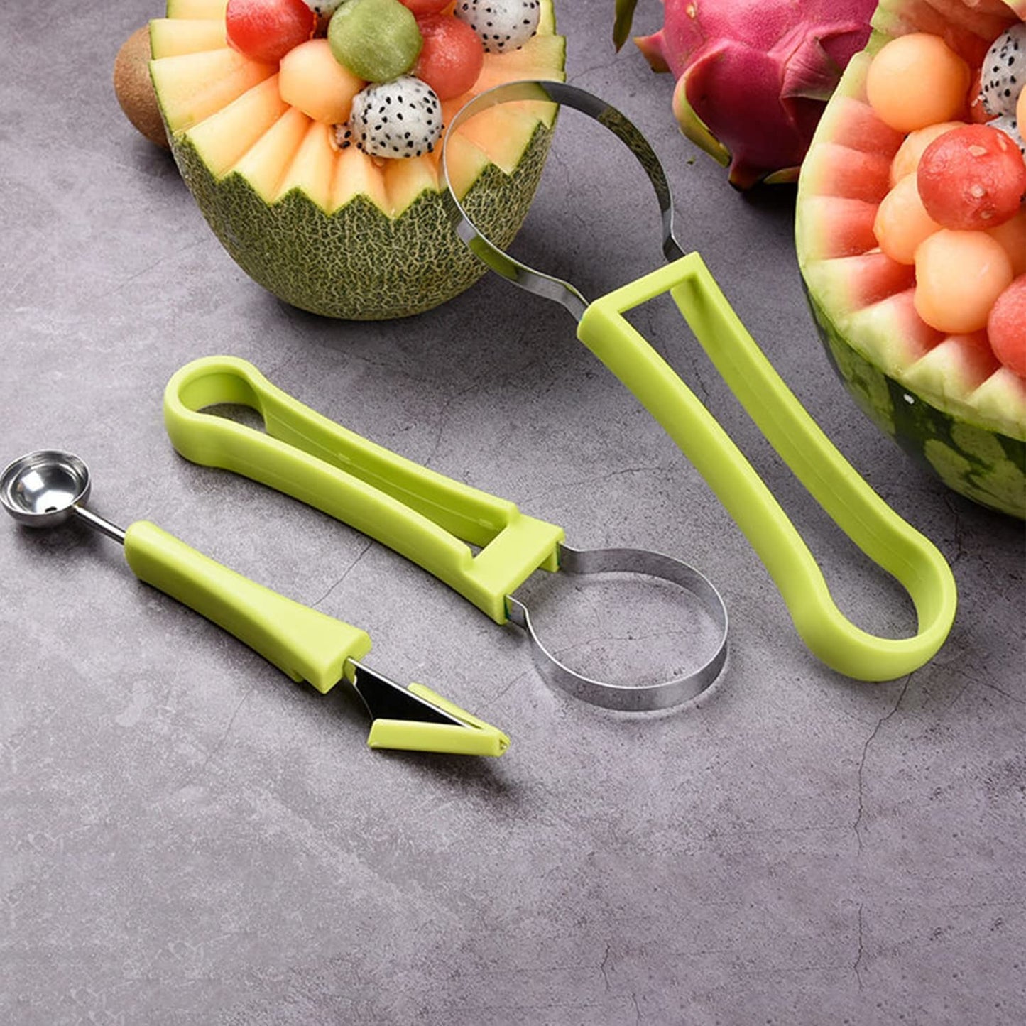 Professional 4 In 1 Stainless Steel Watermelon Cutter Fruit Carving Tools 1 PCS