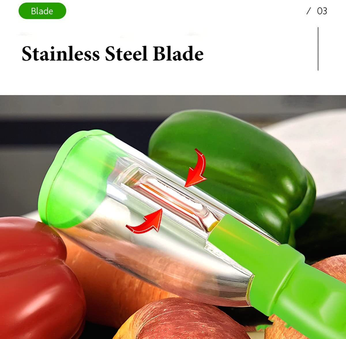 Vegetable Peeler for Kitchen Green