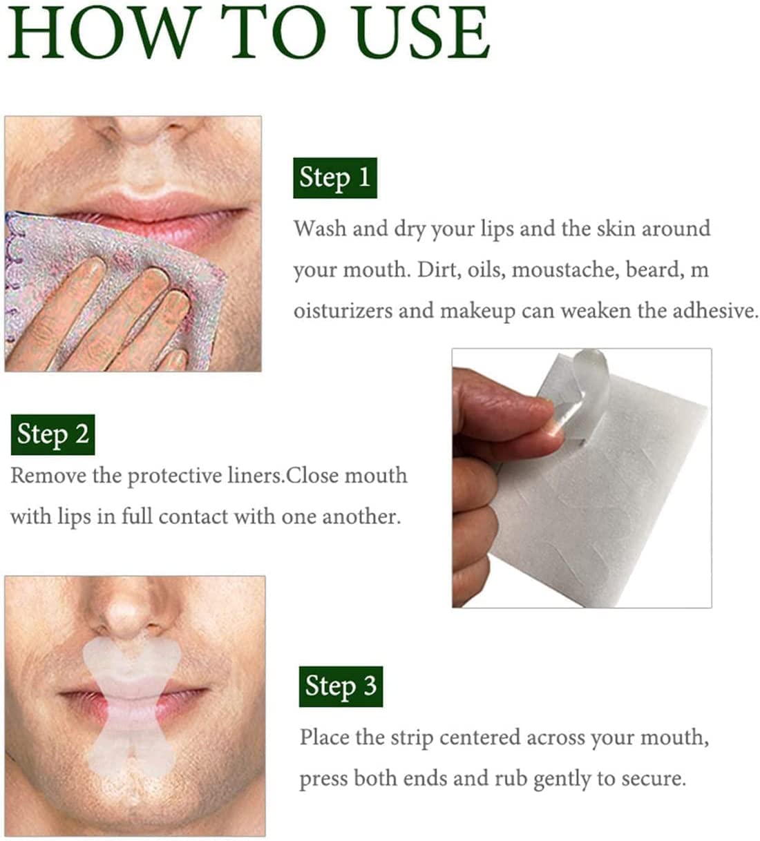 Anti‑Snoring Patch,Nasal Strips Mouth Strips for Sleeping