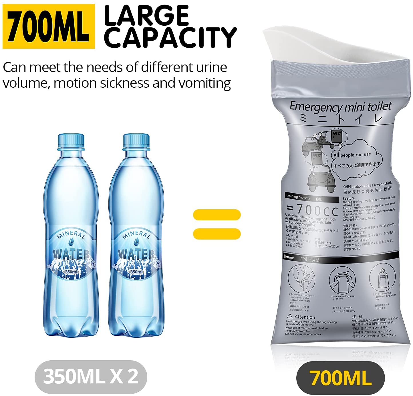 Emergency Portable Urine Bag- 700CC