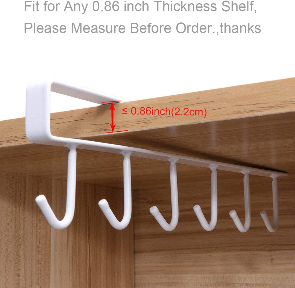 2pcs Mug Hooks Mug Holder Under Cabinet, Coffee Cups Holder