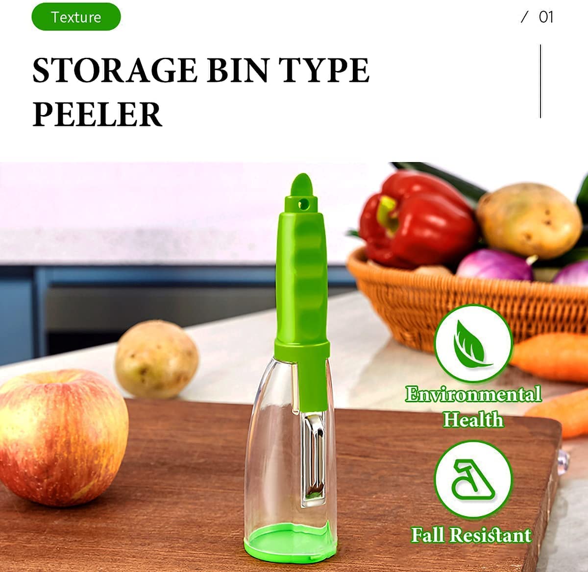 Vegetable Peeler for Kitchen Green