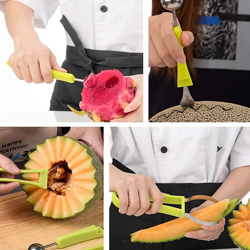 Professional 4 In 1 Stainless Steel Watermelon Cutter Fruit Carving Tools 1 PCS