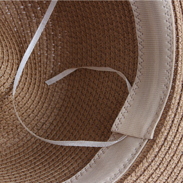 1 Piece Women/Men Wide Brim Straw Beach Sun Hat UPF50+