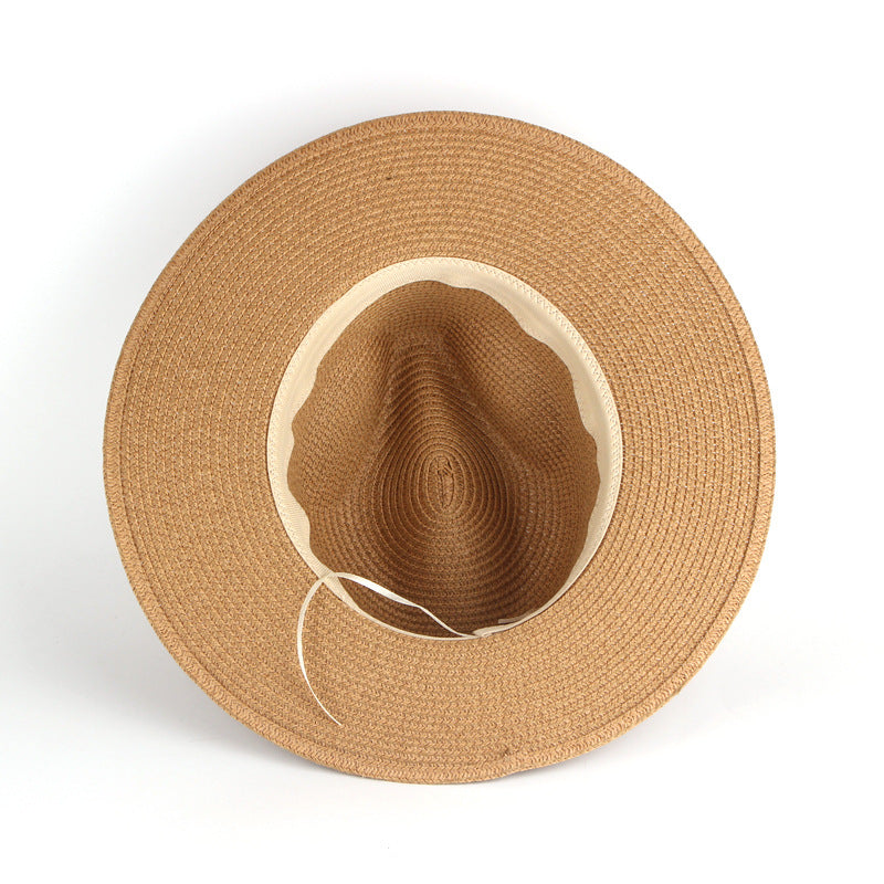 1 Piece Women/Men Wide Brim Straw Beach Sun Hat UPF50+