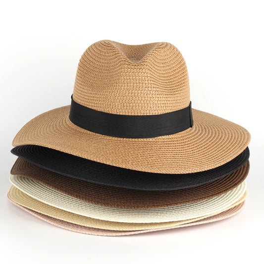 1 Piece Women/Men Wide Brim Straw Beach Sun Hat UPF50+